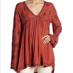 Free People Diamond Embroidered Top